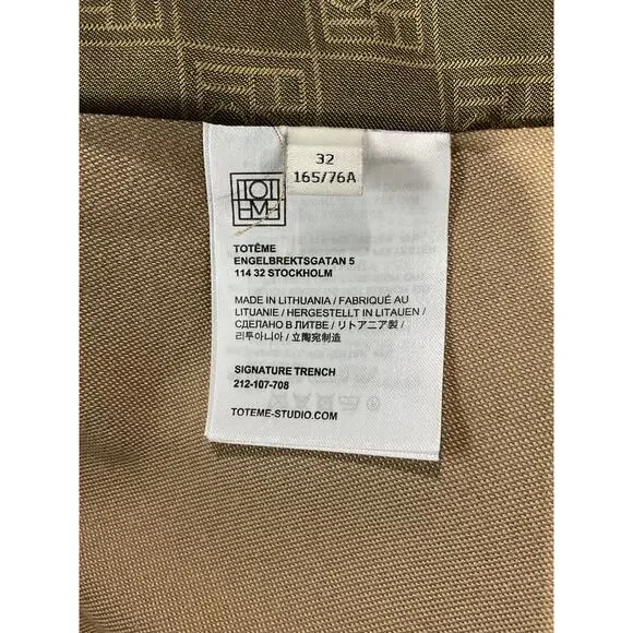 Toteme Beige Double-Breasted Trench Coat - Picture 5 of 6